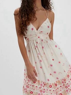 NWT Free People Oasis Mini Slip Dress In Sweet Combo Size L retail $98